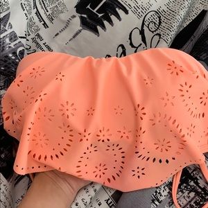 neon orange pink ish bathing suit top...